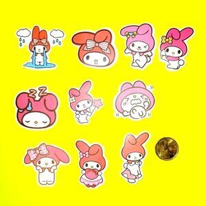 3/$20 Brand New 10x Waterproof Sanrio Melody Stickers #i